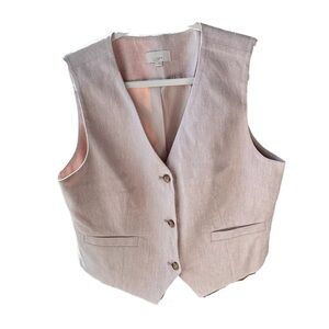 Linen Taupe Tailored Vest